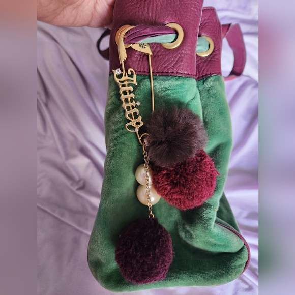 Vintage Juicy Couture Green and Purple Velour Daydreamer Bag HTF - Picture 5 of 16